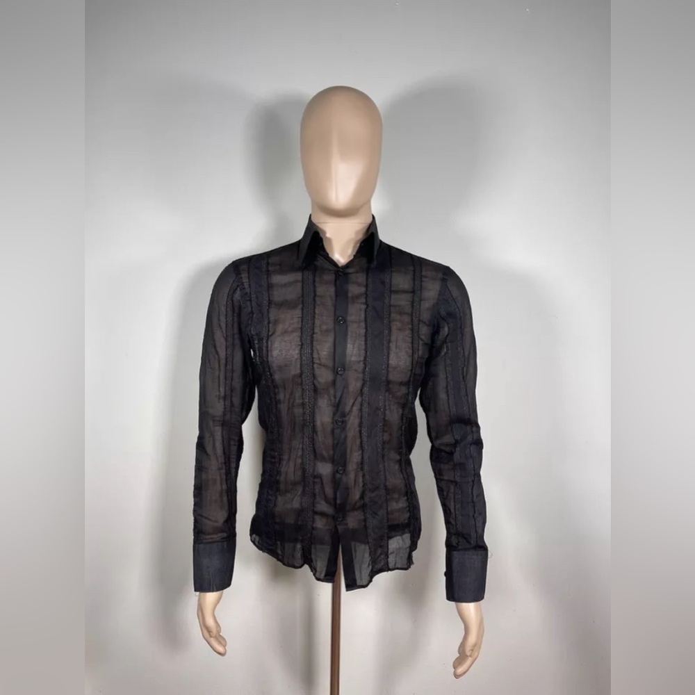 J. Lindeberg Button Up Shirt Black Long Sleeve Men’s Size M